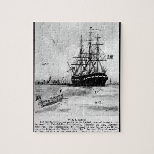 USA Alfred. Das erste Schlachtschiff überhaupt_War Puzzle (Vertikal)
