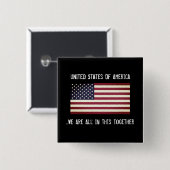 USA alle in diesem Zusammen Patriotic Button (Vorne & Hinten)