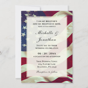 USA Amer Flag Patriotic Christlich Bible Wedding Einladung