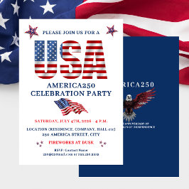 USA AMERICA250 CELEBRATION PARTY JULY 4TH EINLADUNG
