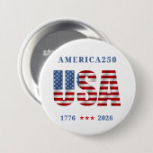 USA America250 July 4th 1776-2026 Patriot Button (Vorne & Hinten)