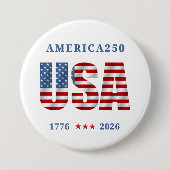 USA America250 July 4th 1776-2026 Patriot Button (Vorderseite)