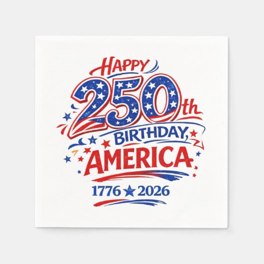 USA America 250th Anniversary Patriotic Serviette (Vorderseite)