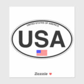 USA America Country Code Oval Aufkleber (Blatt)