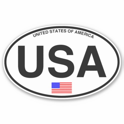 USA America Country Code Oval Aufkleber (Vorderseite)