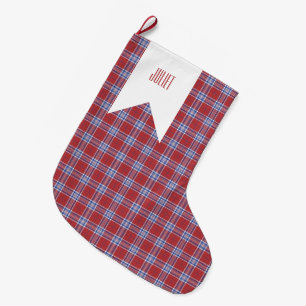 USA America Country Colors Kariert Red White Blue Großer Weihnachtsstrumpf
