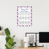 USA AMERICA FLAG Custom Wedding 120 Sitzplan Poster (Heimbüro)