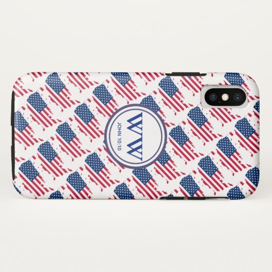 USA America Flag Monogram Abundle Life Christlich Case-Mate iPhone Hülle (Rückseite (Horizontal))