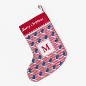USA AMERICA Flag Monogram Custom Text Kleiner Weihnachtsstrumpf (Rückseite (Hängend))
