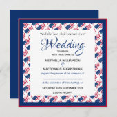 USA AMERICA FLAG Patriotic Custom Square Wedding Einladung (Vorne/Hinten)