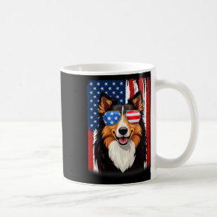 Usa America Flag Rough Collie Hund 4. Juli Patriot Kaffeetasse