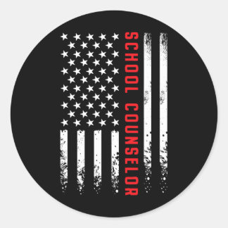 Usa America Flagge Schulberater Führung 4. Juli  Runder Aufkleber
