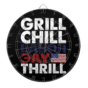 USA America Grill Chill Labor Day Thrill BBQ Party Dartscheibe