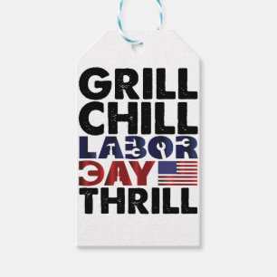 Usa America Grill Chill Tag der Arbeit Thrill BBQ- Geschenkanhänger