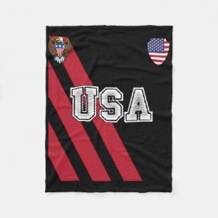 USA America Soccer Jersey Red Blue Football Ball T Fleecedecke