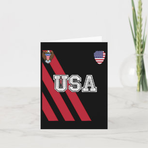 USA America Soccer Jersey Red Blue Football Ball T Karte