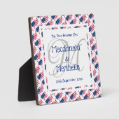 USA AMERICA Wedding Keepake Geschenk Custom Monogr Fotoplatte (Vorderseite)