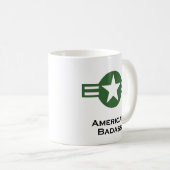 USA American Badass Green Kaffeetasse (VorderseiteRechts)