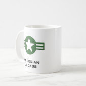 USA American Badass Green Kaffeetasse (Vorderseite Links)