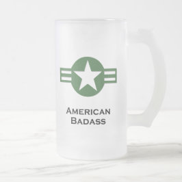 USA American Badass Green Mattglas Bierglas