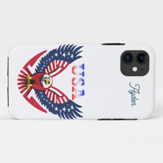 USA American Eagle Customizable Case-Mate iPhone Hülle (Rückseite (Horizontal))