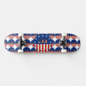 USA - American Flag and Stars in Circle Skate Deck Skateboard (Horizontal)