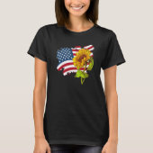 USA American Flag And Sunflower casual Graphic T-Shirt (Vorderseite)