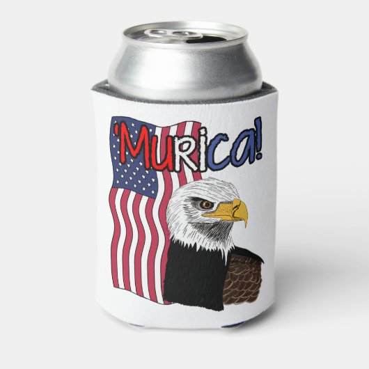 USA American Flag Bald Eagle: 'Murica! Funny Dosenkühler (Kanne Rückseite)