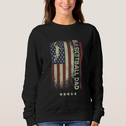 USA American Flag  Basketball Dad 1 Sweatshirt (Vorderseite)