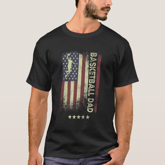 USA American Flag Basketball Dad 1 T-Shirt (Vorderseite)