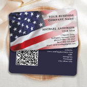 USA American Flag Beruflich QR Code Patriotic Visitenkarte