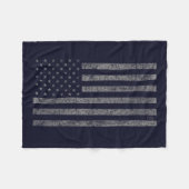 USA American Flag Blue Grunge mit Name Fleecedecke (Vorderseite (Horizontal))