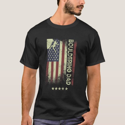 USA American Flag Bouldering Dad 1 T-Shirt (Vorderseite)