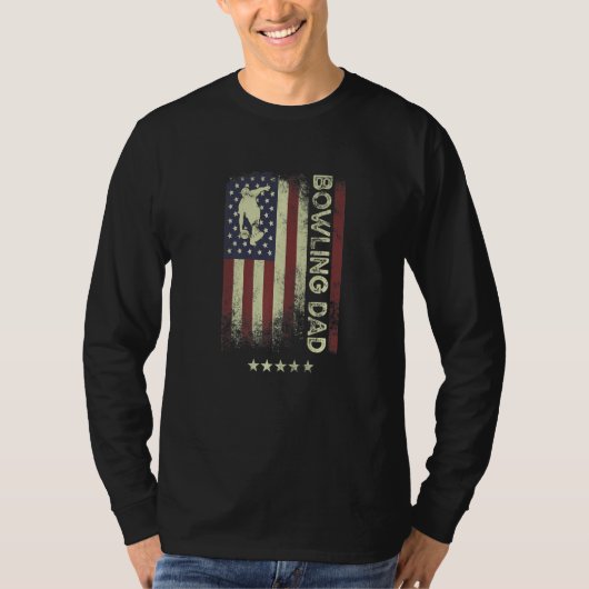 USA American Flag Bowling Dad 1 T-Shirt (Vorderseite)