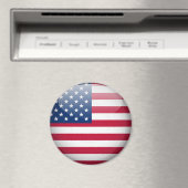 USA American Flag Button Round Magnet (In Situ (Geschirrspüler))