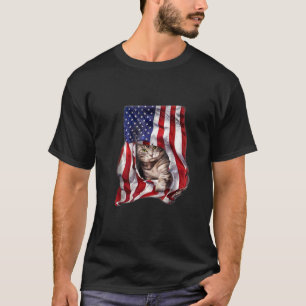 USA American Flag Cat Kitty Kitten Funny 4. Juli T-Shirt