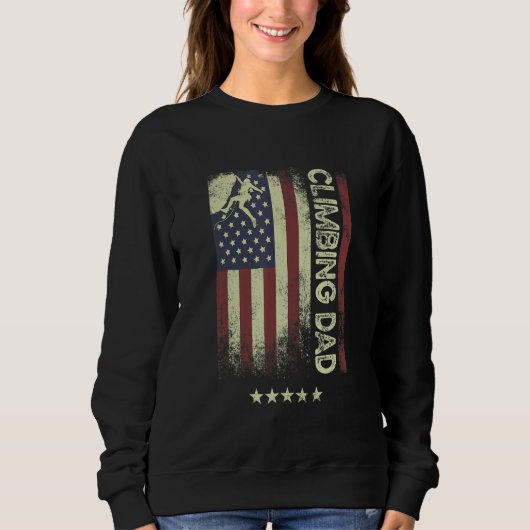 USA American Flag  Climbing Dad 1 Sweatshirt (Vorderseite)