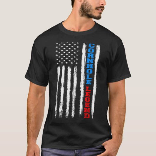 USA American Flag Cornhole Legend Champion Bean Ba T-Shirt (Vorderseite)