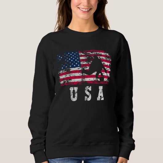 USA American Flag Curling Winter Sports Sweatshirt (Vorderseite)