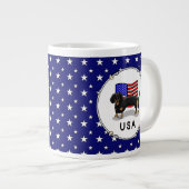 USA American Flag Dackel Dachshund (schwarz & tan) Jumbo-Tasse (Vorderseite Rechts)