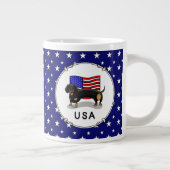 USA American Flag Dackel Dachshund (schwarz & tan) Jumbo-Tasse (Rechts)