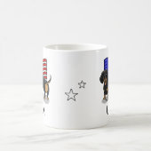 USA American Flag Dackel Dachshund (schwarz & tan) Kaffeetasse (Mittel)