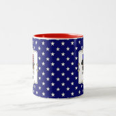 USA American Flag Dackel Dachshund (schwarz & tan) Zweifarbige Tasse (Mittel)