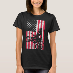 USA American Flag Dirt Bike Red White Blue 4. T-Shirt