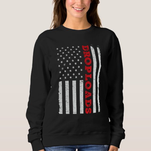 USA American Flag Drop Loads Turck Driver Trucker Sweatshirt (Vorderseite)