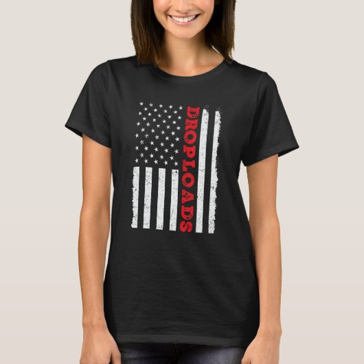 USA American Flag Drop Loads Turck Driver Trucker T-Shirt (Vorderseite)