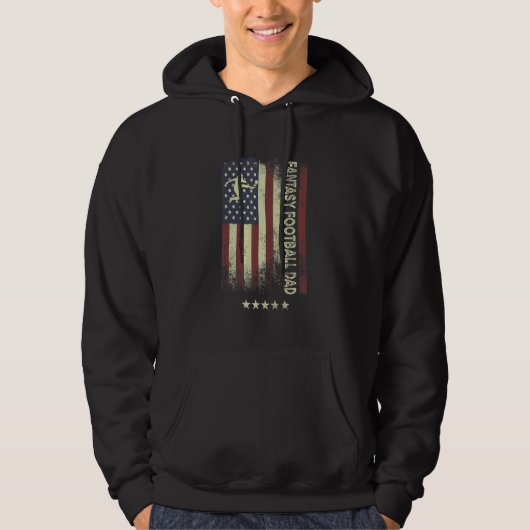 USA American Flag  Fantasy Football Dad 1 Hoodie (Vorderseite)