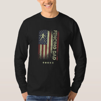 USA American Flag  Fencing Dad  1 T-Shirt
