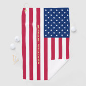 USA American Flag Gold Mit Monogramm Patriotic Tea Golfhandtuch (Insitu)