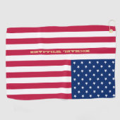 USA American Flag Gold Mit Monogramm Patriotic Tea Golfhandtuch (Horizontal)